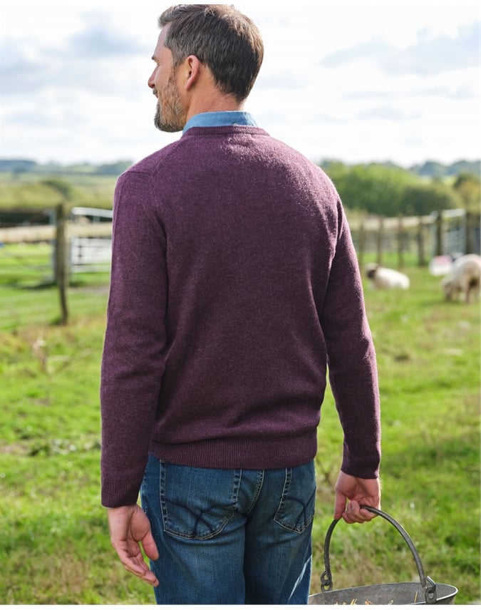 Mens Lambswool V Neck Sweater