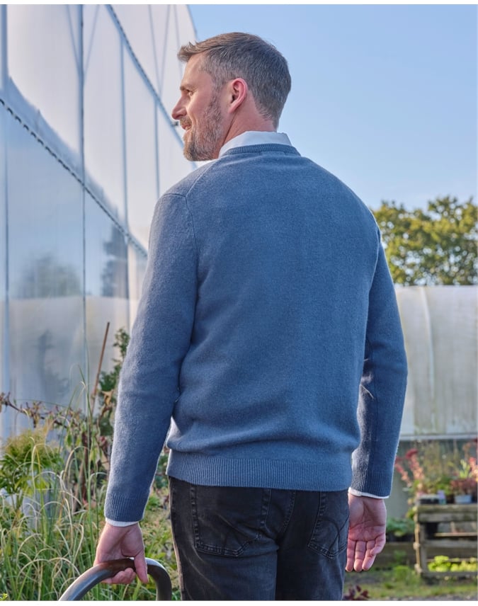 Mens Lambswool V Neck Sweater