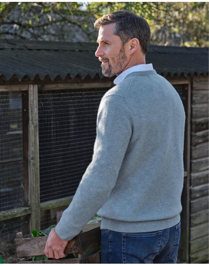 Mens Lambswool V Neck Sweater