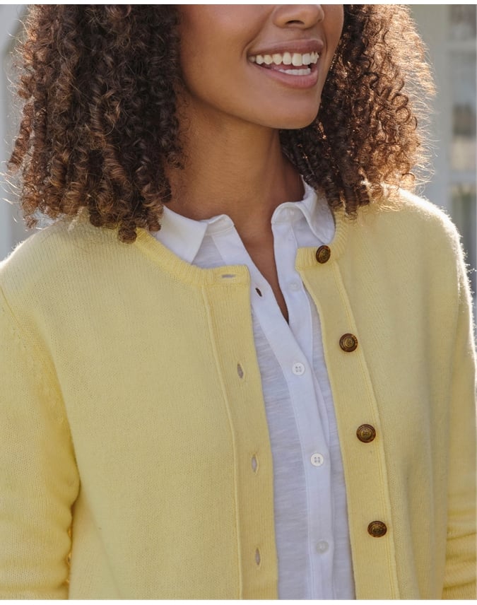 Lambswool Ladies Crew Neck Cardigan