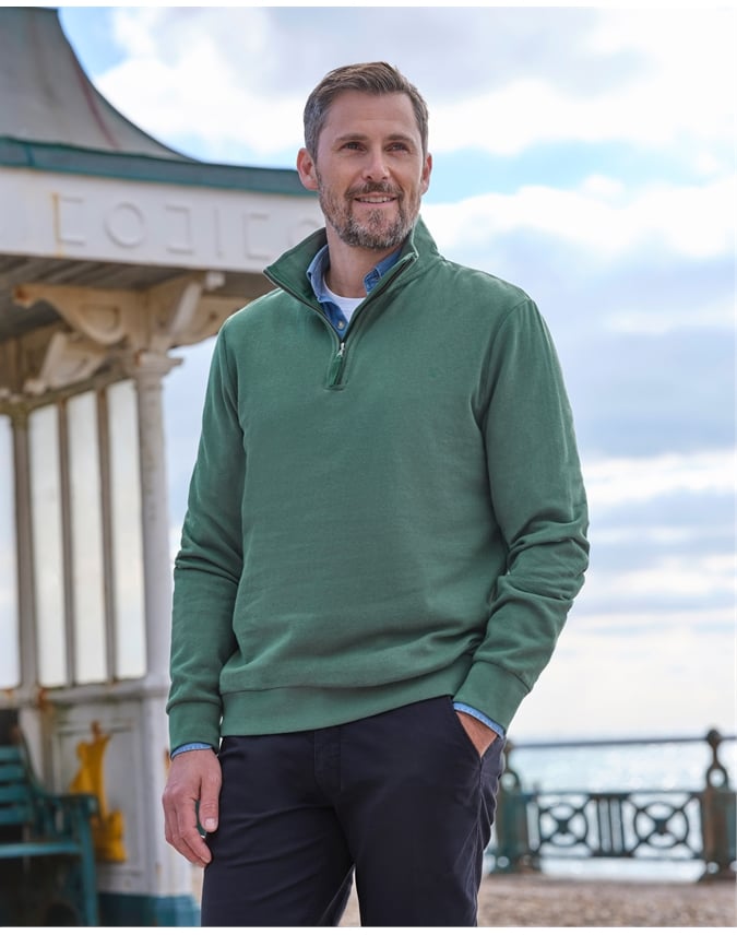 Cotton Half Zip Sweater