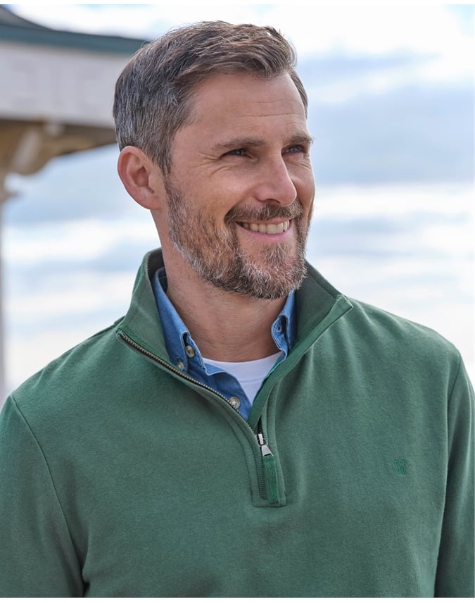 Cotton Half Zip Sweater