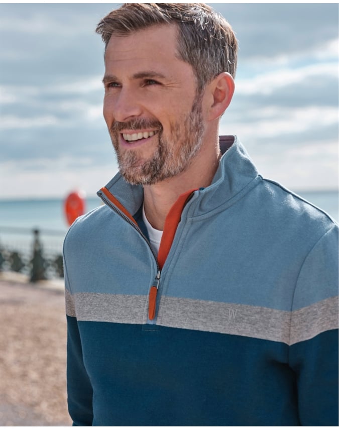 Cotton Half Zip Sweater