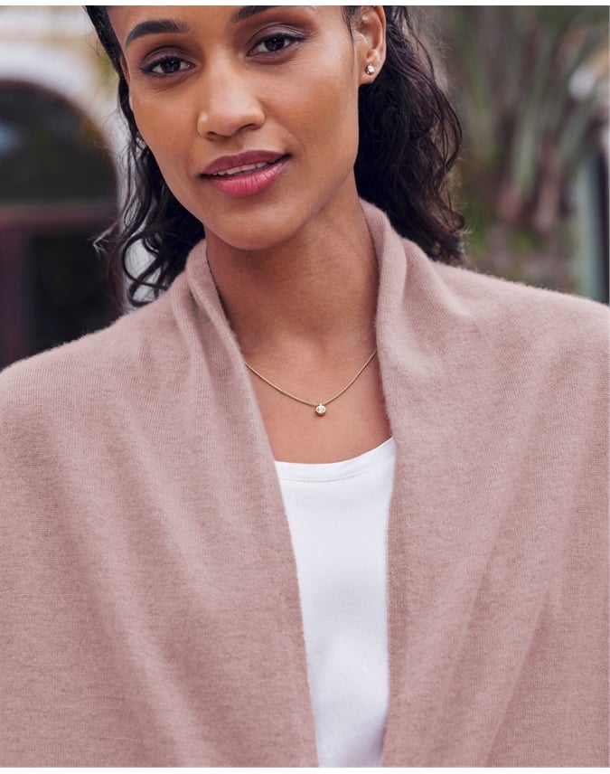 Wool Cash Edge To Edge Cardigan