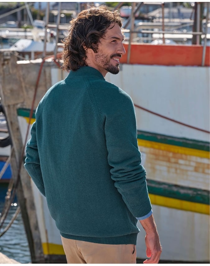 Essential Cotton Zip Cardigan