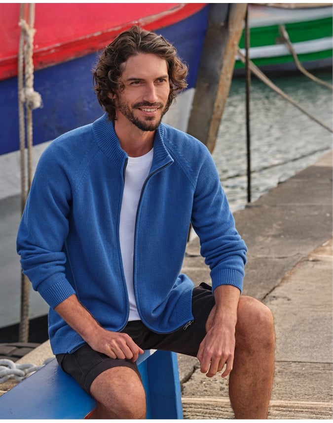 Essential Cotton Zip Cardigan