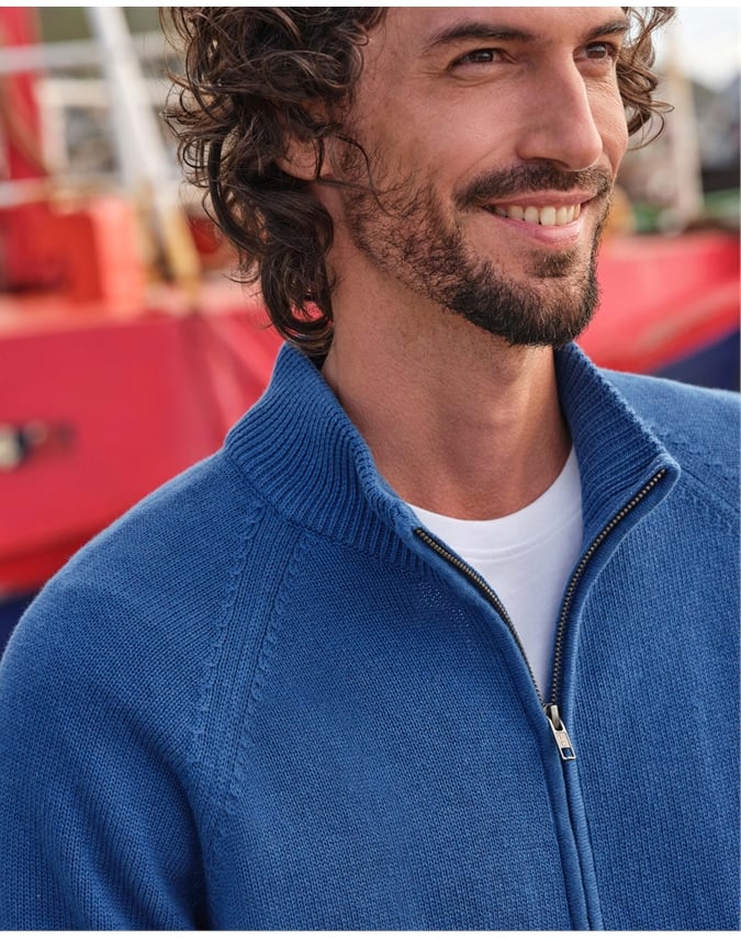 Essential Cotton Zip Cardigan