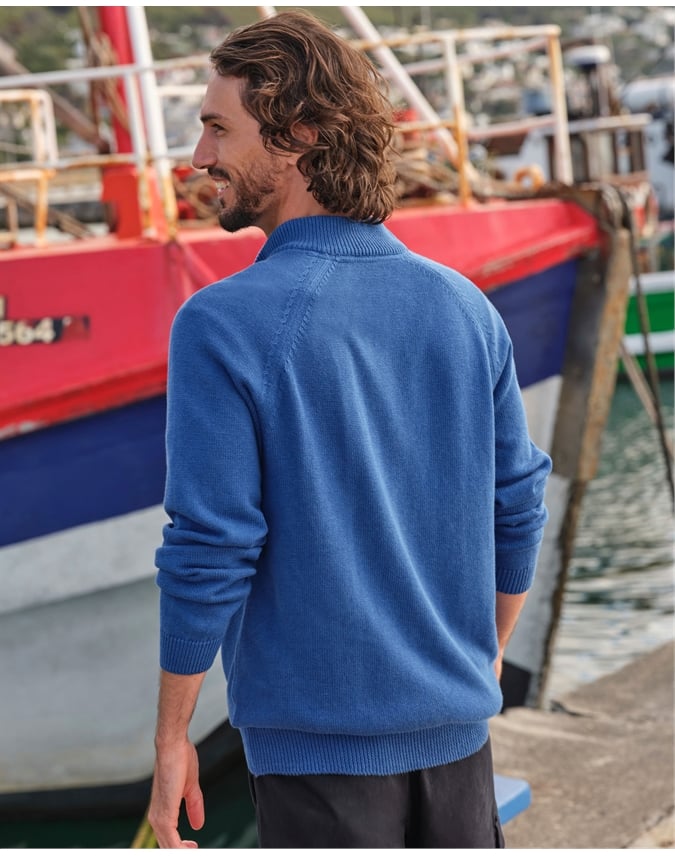 Essential Cotton Zip Cardigan