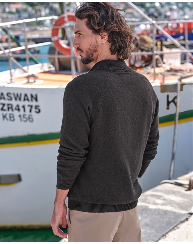 Essential Cotton Zip Cardigan