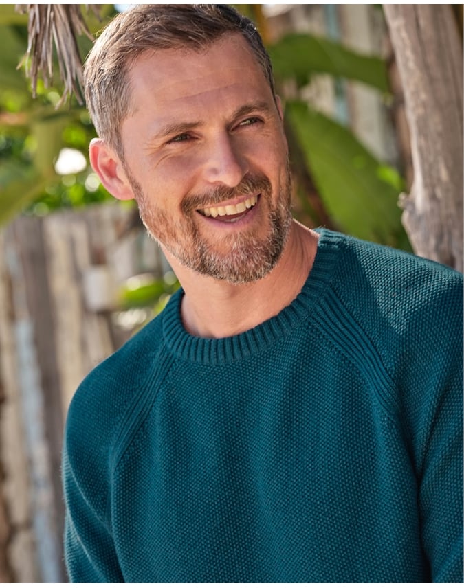 Moss Stitch Essential Crew Neck Sweater