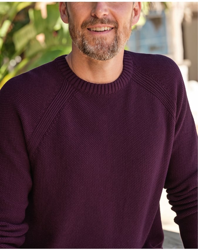 Moss Stitch Essential Crew Neck Sweater