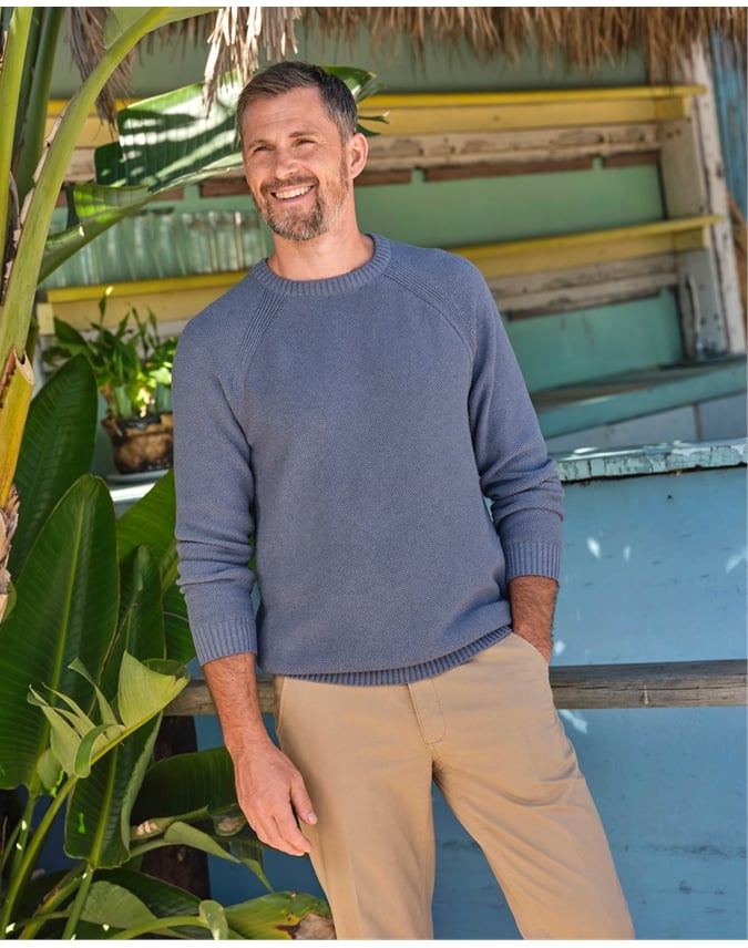 Moss Stitch Essential Crew Neck Sweater