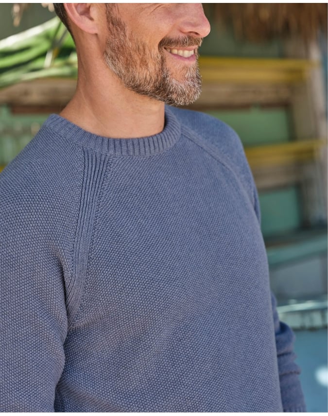 Moss Stitch Essential Crew Neck Sweater