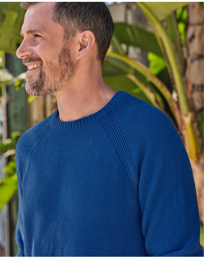 Moss Stitch Essential Crew Neck Sweater