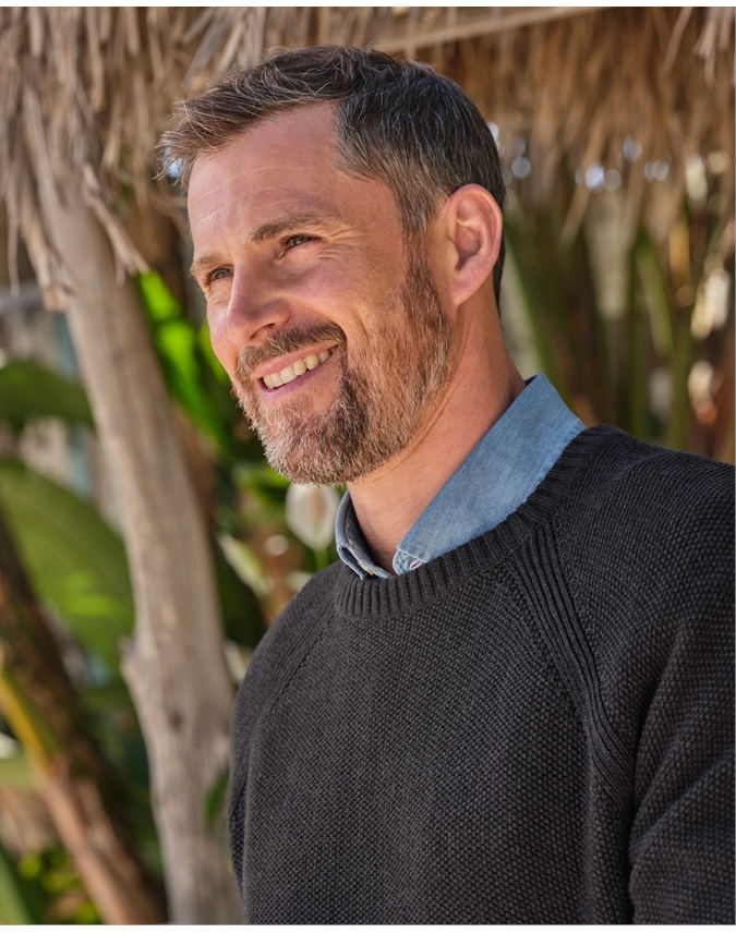 Moss Stitch Essential Crew Neck Sweater