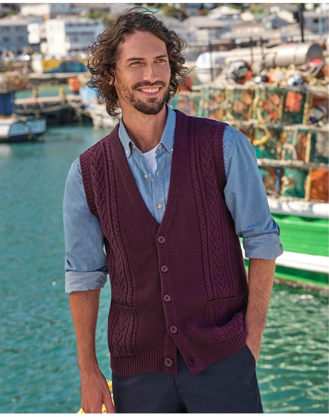 Mens Cable Vest