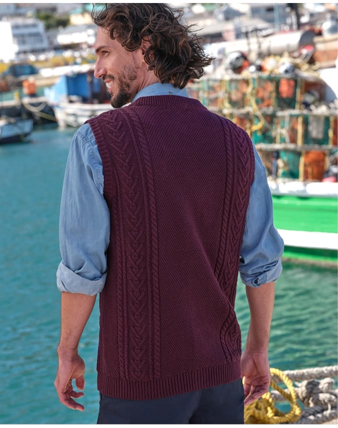 Mens Cable Vest