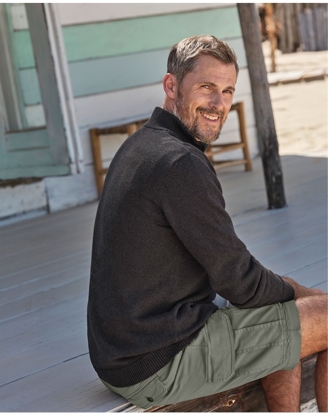 Essential Cotton Zip Neck Sweater