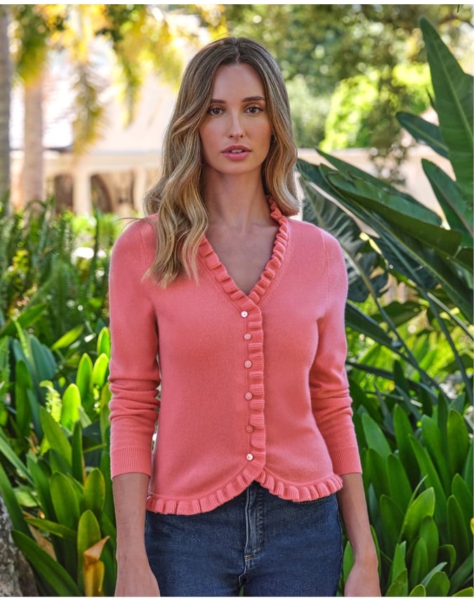 Cashmere Ruffle Cardigan