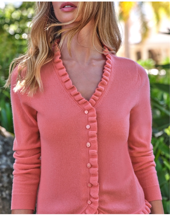 Cashmere Ruffle Cardigan