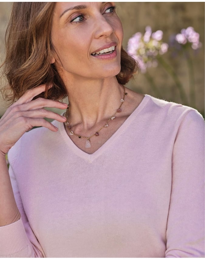 Cotton & Cashmere V Neck Sweater