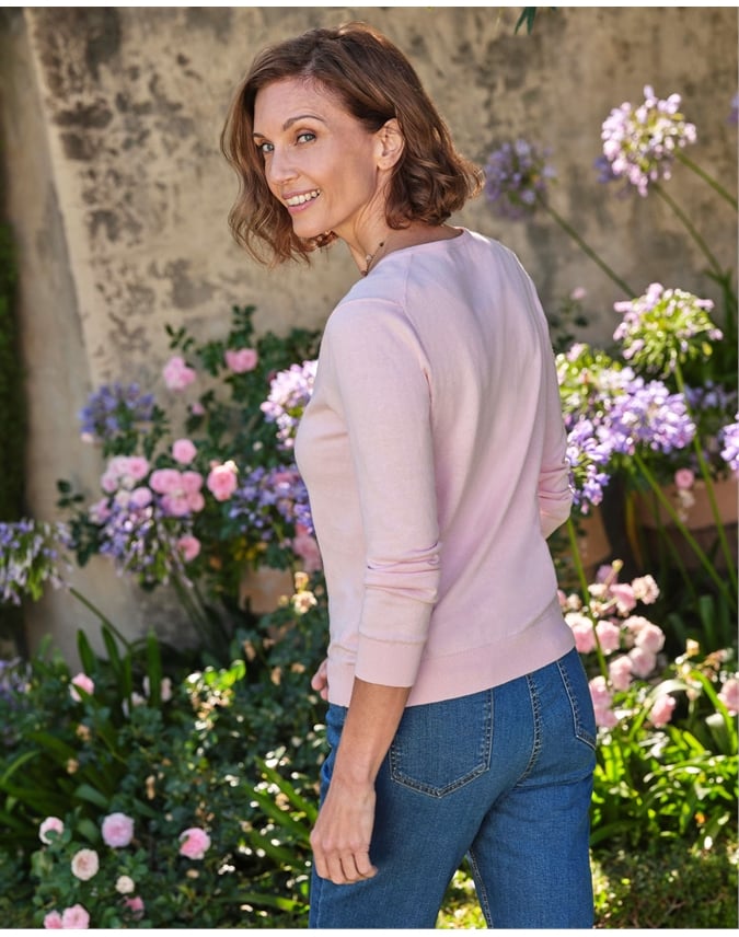 Cotton & Cashmere V Neck Sweater