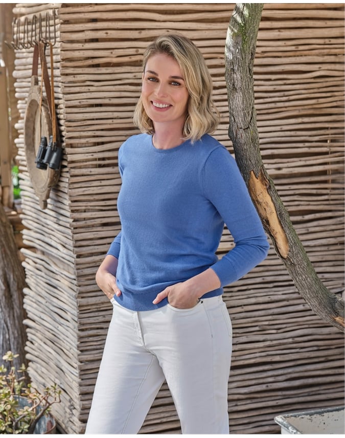 Cotton & Cashmere Crew Neck Sweater