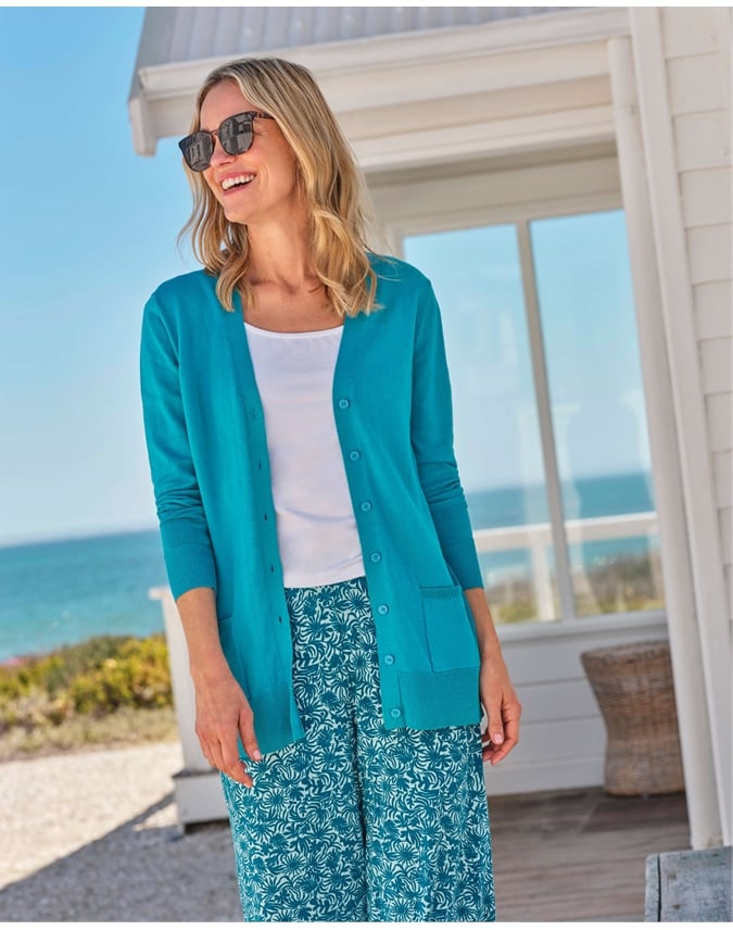 Long V Neck Cardigan