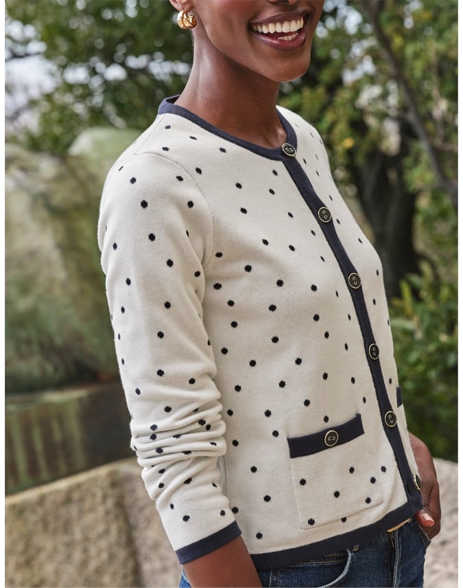 Cotton Spot Cardigan