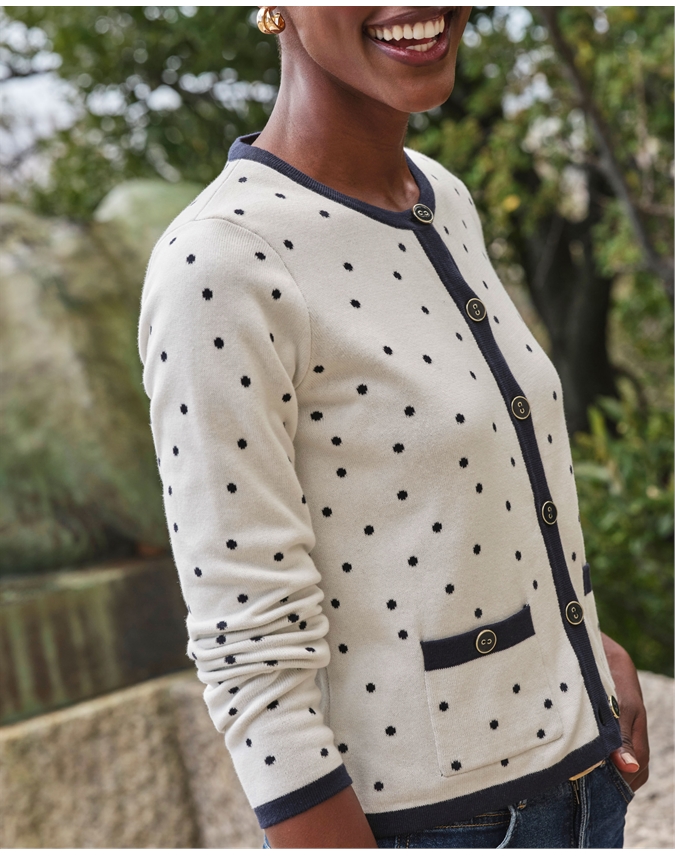 Cotton Spot Cardigan