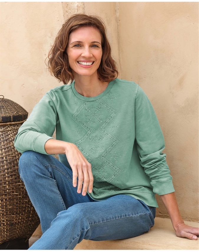Embroidered Front Sweatshirt