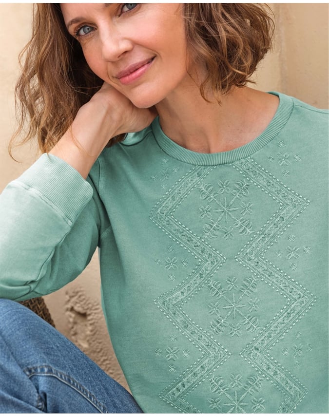 Embroidered Front Sweatshirt