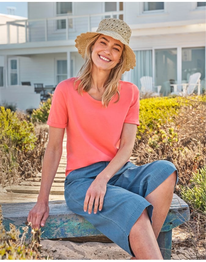 Organic Cotton Scoop Neck Top