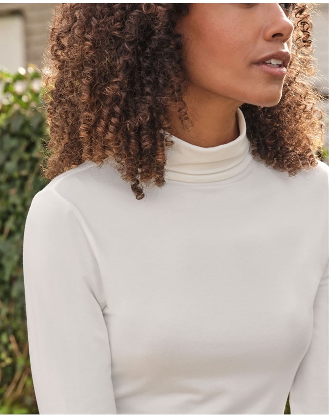 Jersey Slim Turtle Neck Top