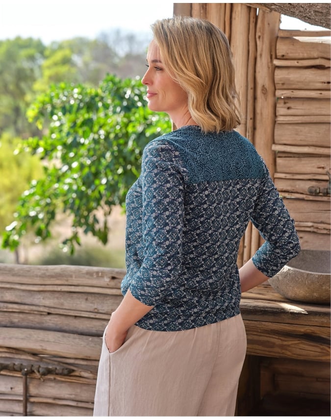 Notch Neck Mix Match Top