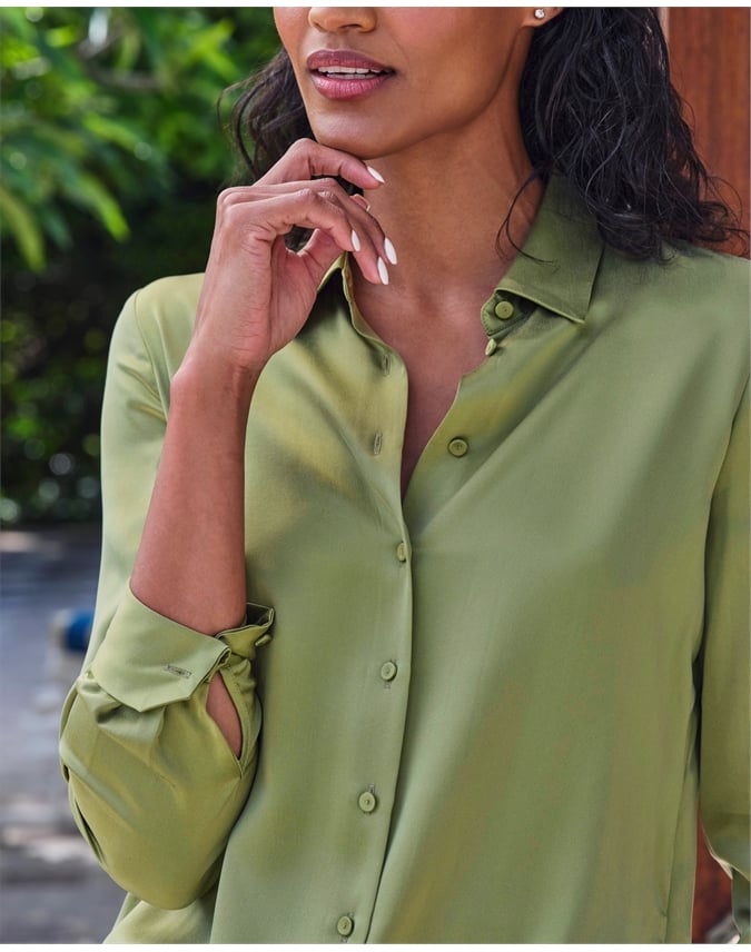 Sand Washed Pure Silk Satin Blouse