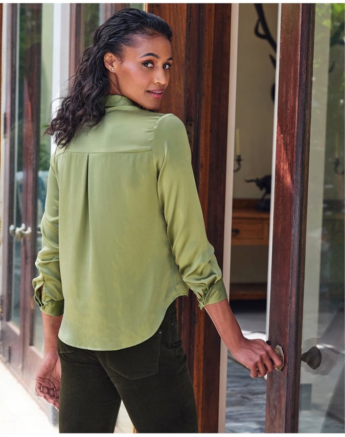 Sand Washed Pure Silk Satin Blouse