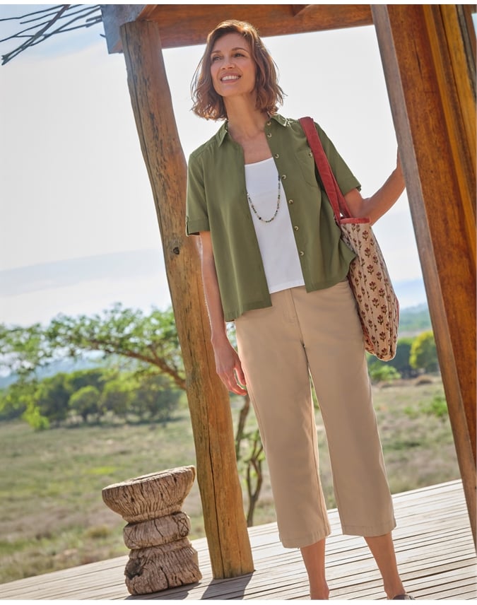 Relaxed Fit Cropped Chino