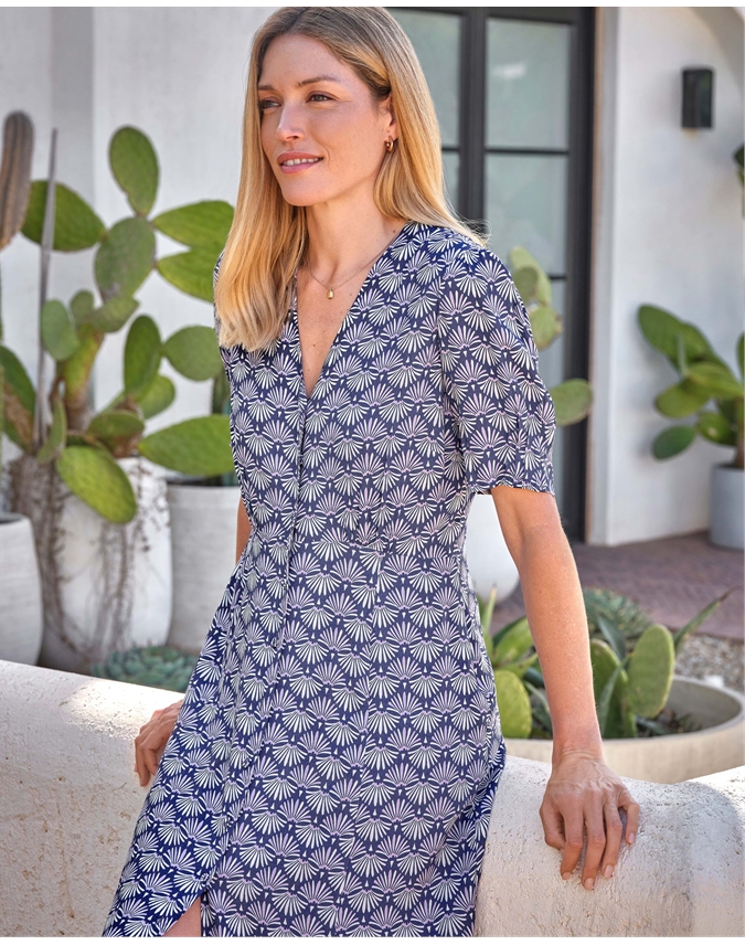 Button Through Midi Dress