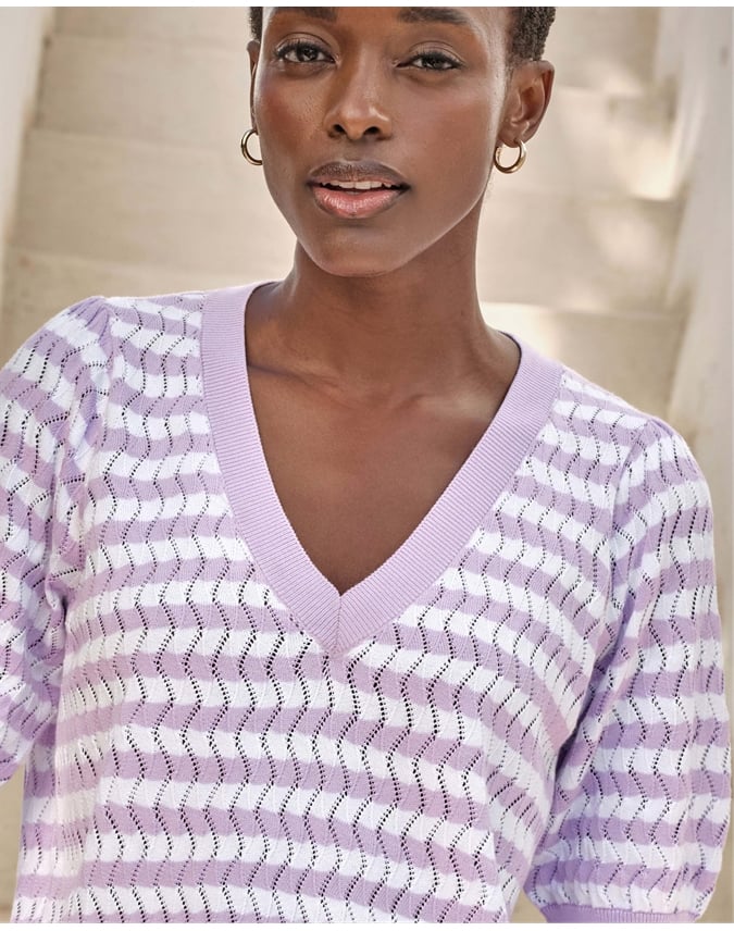Cotton Linen Lacy Stitch Top