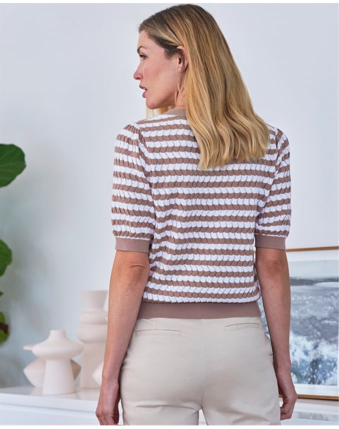 Cotton Linen Lacy Stitch Top