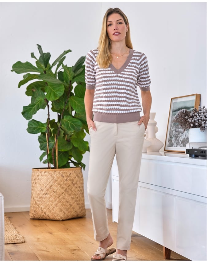 Cotton Linen Lacy Stitch Top