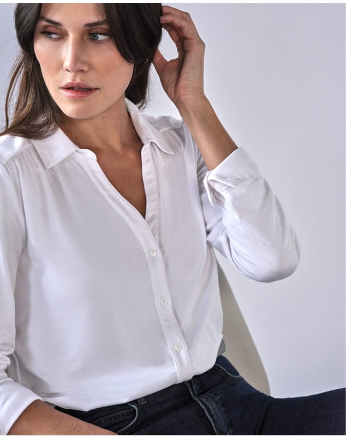 Viscose Jersey V Neck Shirt