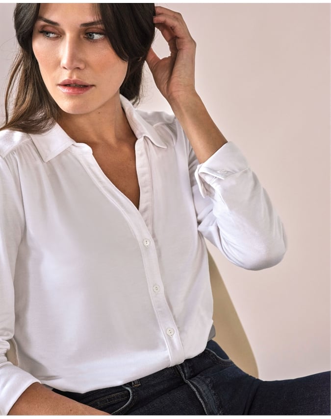 Viscose Jersey V Neck Shirt