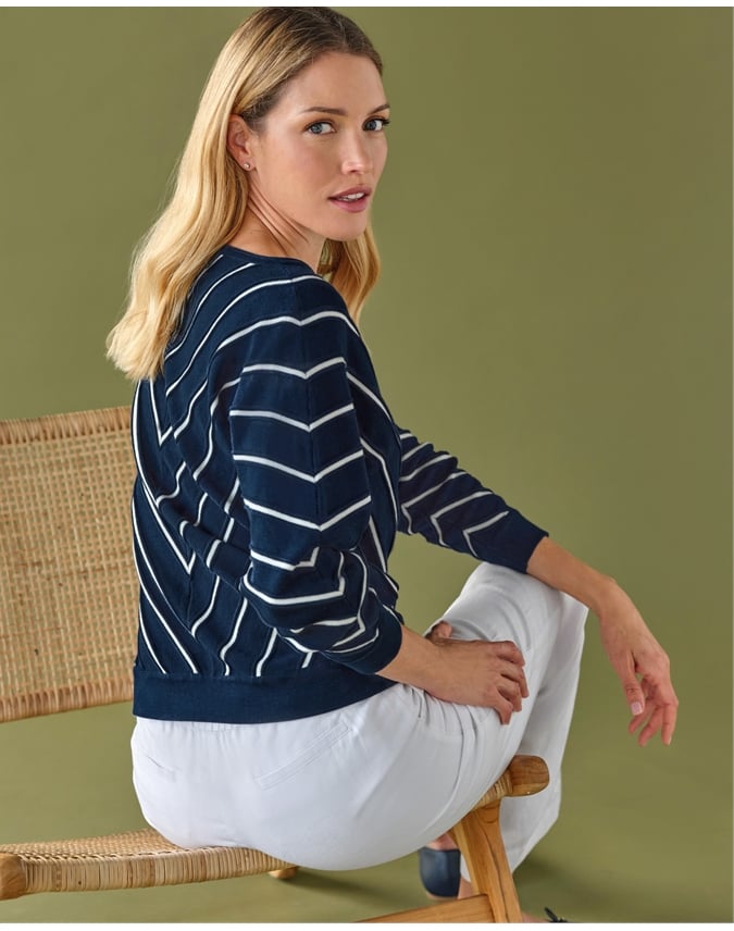 Chevron Cotton Sweater