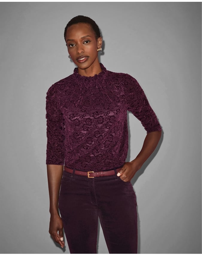 All Over Lace Jersey Top