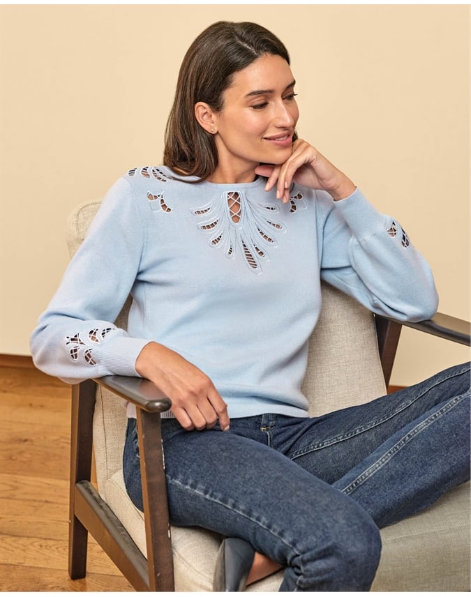 Cotton Wool Embroidered Sweater