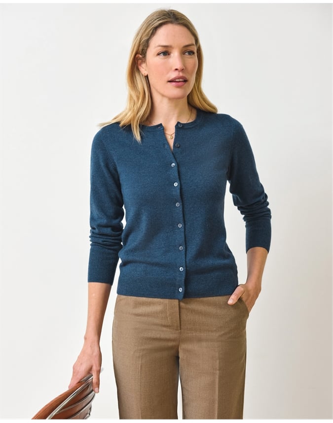 Cashmere Crew Neck Cardigan
