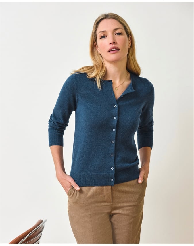 Cashmere Crew Neck Cardigan
