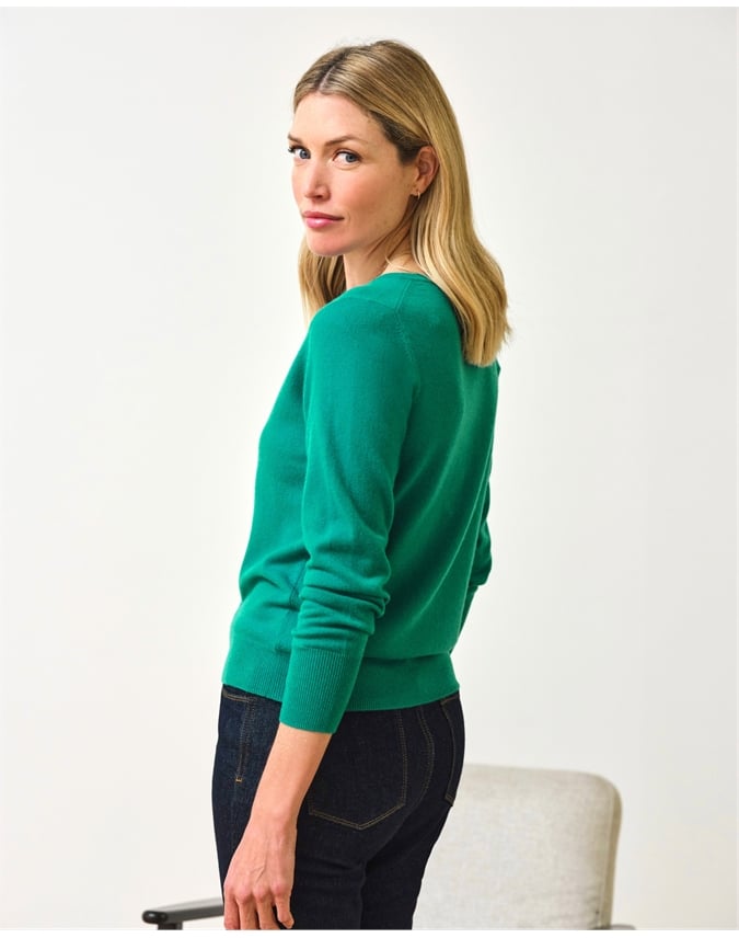 Cashmere Crew Neck Cardigan
